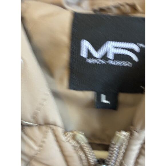 Hard Rock Cafe Bomber Puffer Jacket Men L Snow Coat Retro Ski Tan Brown Hoodie - Picture 10 of 16